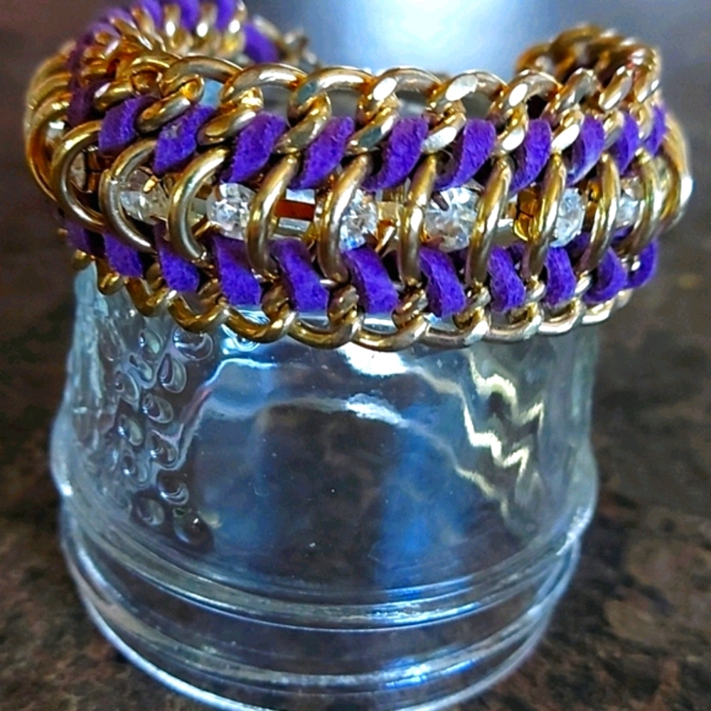 H&M Purple and Gold gemstone Braclet - Picture 3 of 7
